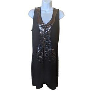 Black Sequined Tank Dress Fis Size Small / Medium